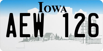 IA license plate AEW126