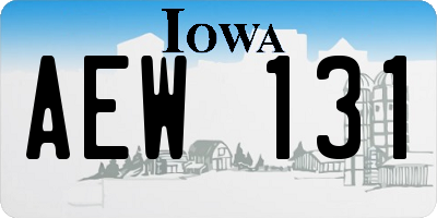 IA license plate AEW131