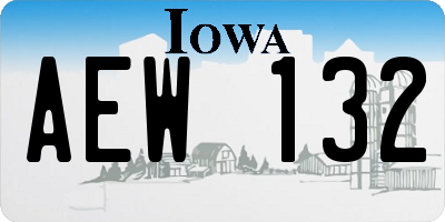 IA license plate AEW132