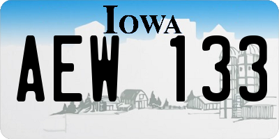 IA license plate AEW133