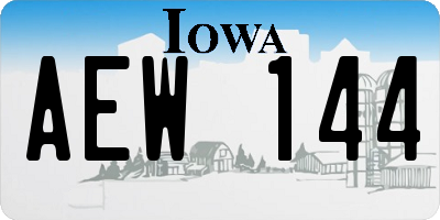 IA license plate AEW144