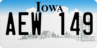 IA license plate AEW149