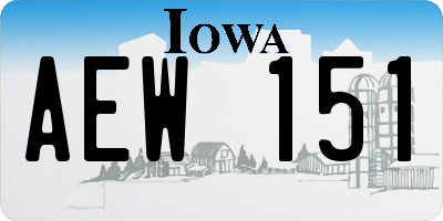 IA license plate AEW151