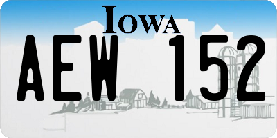 IA license plate AEW152