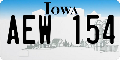 IA license plate AEW154