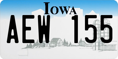 IA license plate AEW155