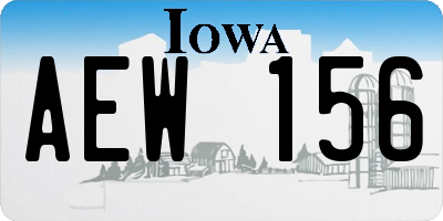 IA license plate AEW156