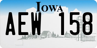 IA license plate AEW158