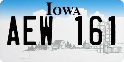 IA license plate AEW161