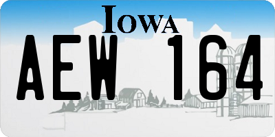 IA license plate AEW164