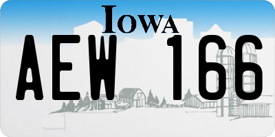 IA license plate AEW166