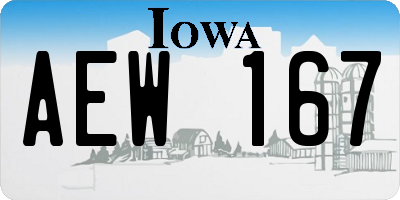 IA license plate AEW167