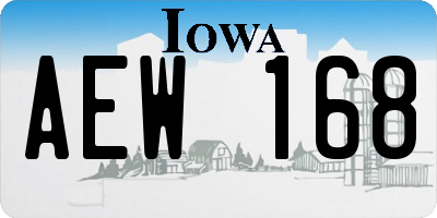 IA license plate AEW168