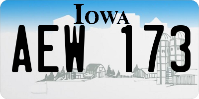 IA license plate AEW173