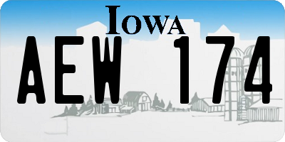 IA license plate AEW174