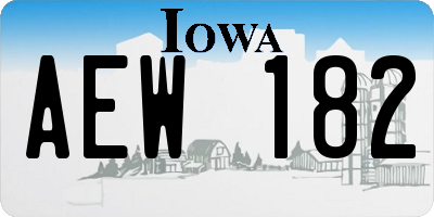 IA license plate AEW182