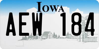 IA license plate AEW184