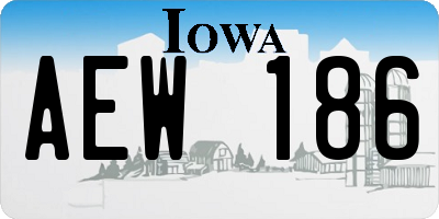 IA license plate AEW186