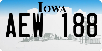 IA license plate AEW188