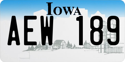 IA license plate AEW189