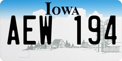 IA license plate AEW194