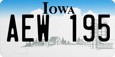 IA license plate AEW195