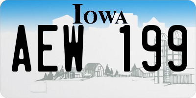 IA license plate AEW199