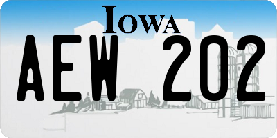 IA license plate AEW202