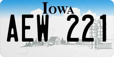 IA license plate AEW221