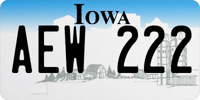 IA license plate AEW222