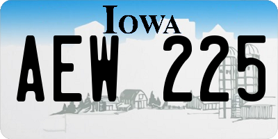 IA license plate AEW225