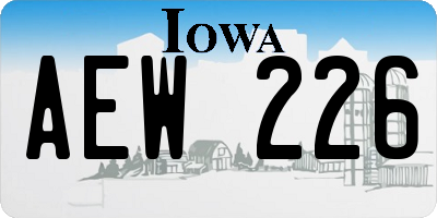 IA license plate AEW226