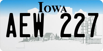 IA license plate AEW227