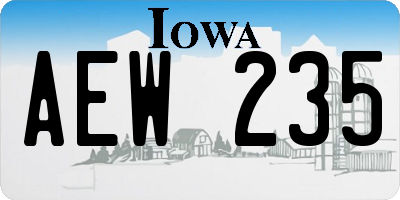 IA license plate AEW235