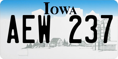 IA license plate AEW237