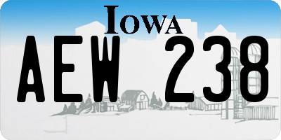 IA license plate AEW238