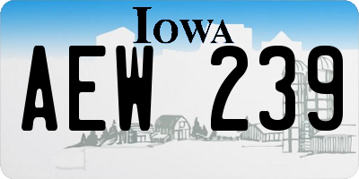 IA license plate AEW239