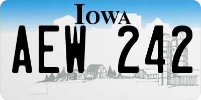 IA license plate AEW242