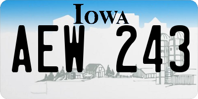 IA license plate AEW243