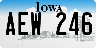 IA license plate AEW246