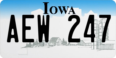 IA license plate AEW247