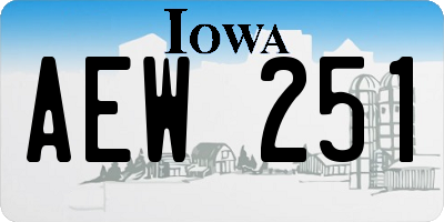 IA license plate AEW251
