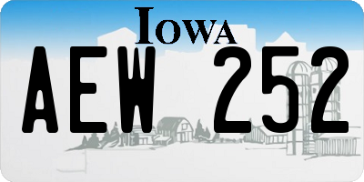 IA license plate AEW252