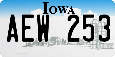 IA license plate AEW253