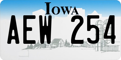 IA license plate AEW254