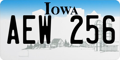 IA license plate AEW256