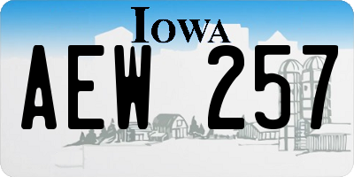 IA license plate AEW257