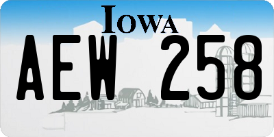 IA license plate AEW258