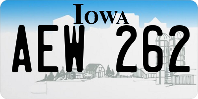 IA license plate AEW262