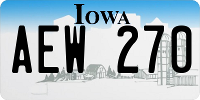 IA license plate AEW270